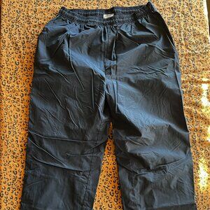 Reebok Men's Navy Blue and Silver Track Pants